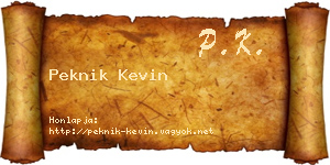 Peknik Kevin névjegykártya