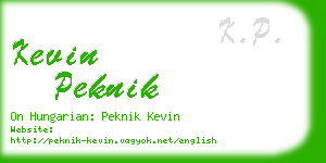 kevin peknik business card